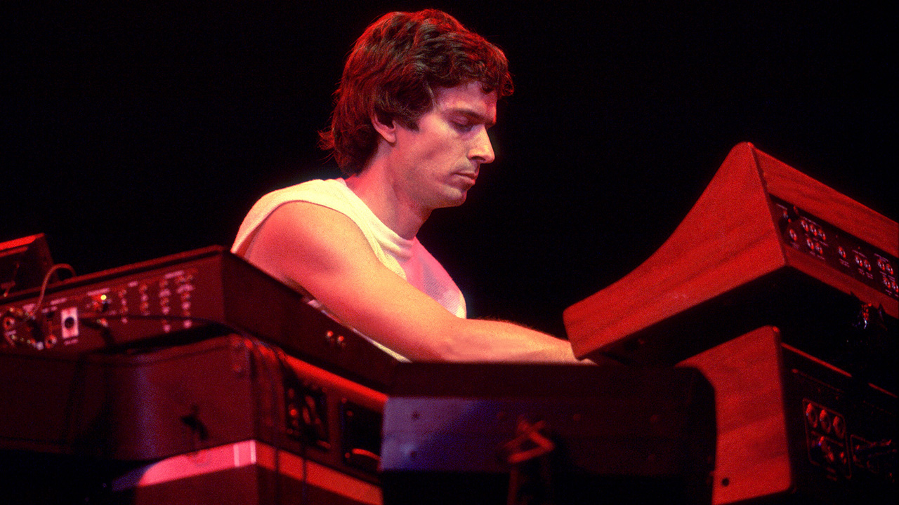 British Pop and Rock musician Tony Banks of the group Genesis performs onstage at the Rosemont Horizon, Rosemont, Illinois, November 11, 1983. (Photo by Paul Natkin/Getty Images)