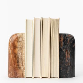 McGee & Co. Petrified Wood Bookends against a white background.