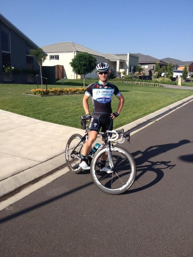 Mark Renshaw shows off his new Omega Pharma-Quick Step kit