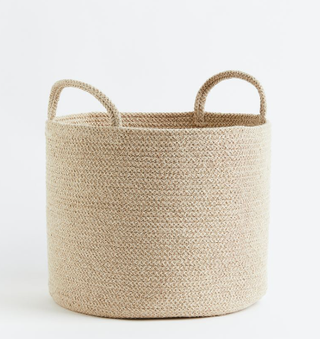 Woven cotton storage basket.
