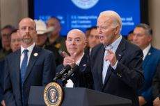 President Joe Biden delivers remarks about immigration and border security at the Brownsville Station on February 29, 2024 in Olmito, Texas.