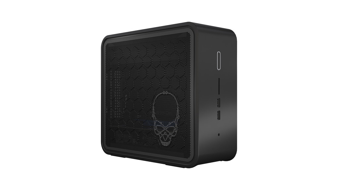 Intel Ghost Canyon NUC against a white background