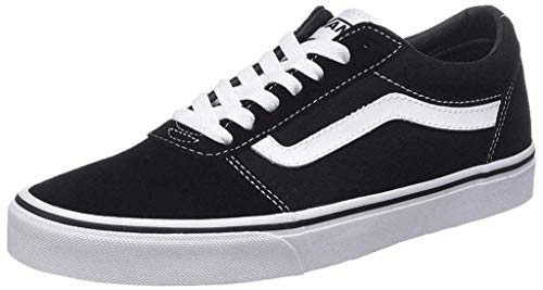 Mens Vans Size 9, Ward Sneaker Black &amp;amp; White Suede Canvas Lace Up Shoes, Low Top Men&#039;s Trainers, Lightweight Sports Shoes by Vans Active Wear Range (9 Uk)