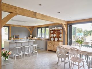 kitchen diner in oak frame home