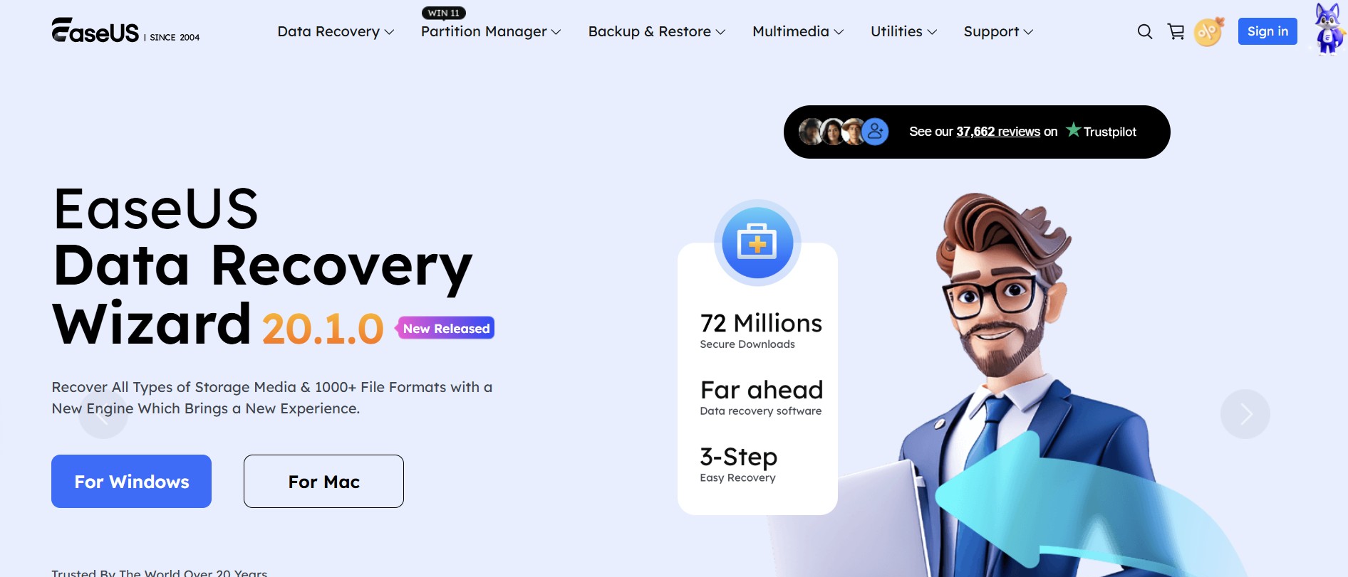 EaseUS Data Recovery Wizard hero image