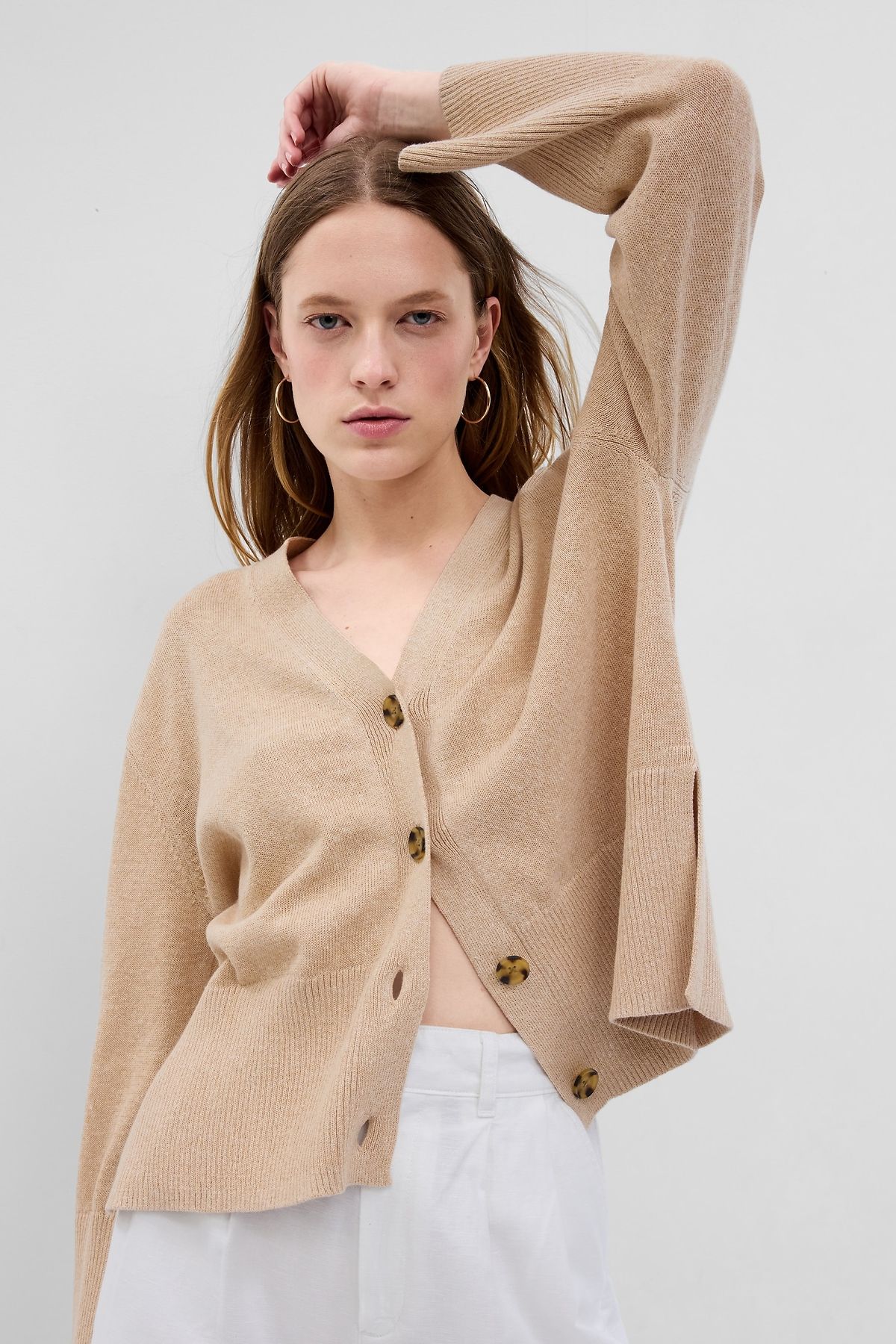 Gap Linen-Blend Boyfriend Cardigan