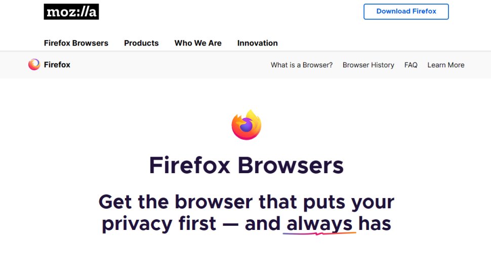 Mozilla Firefox website screenshot