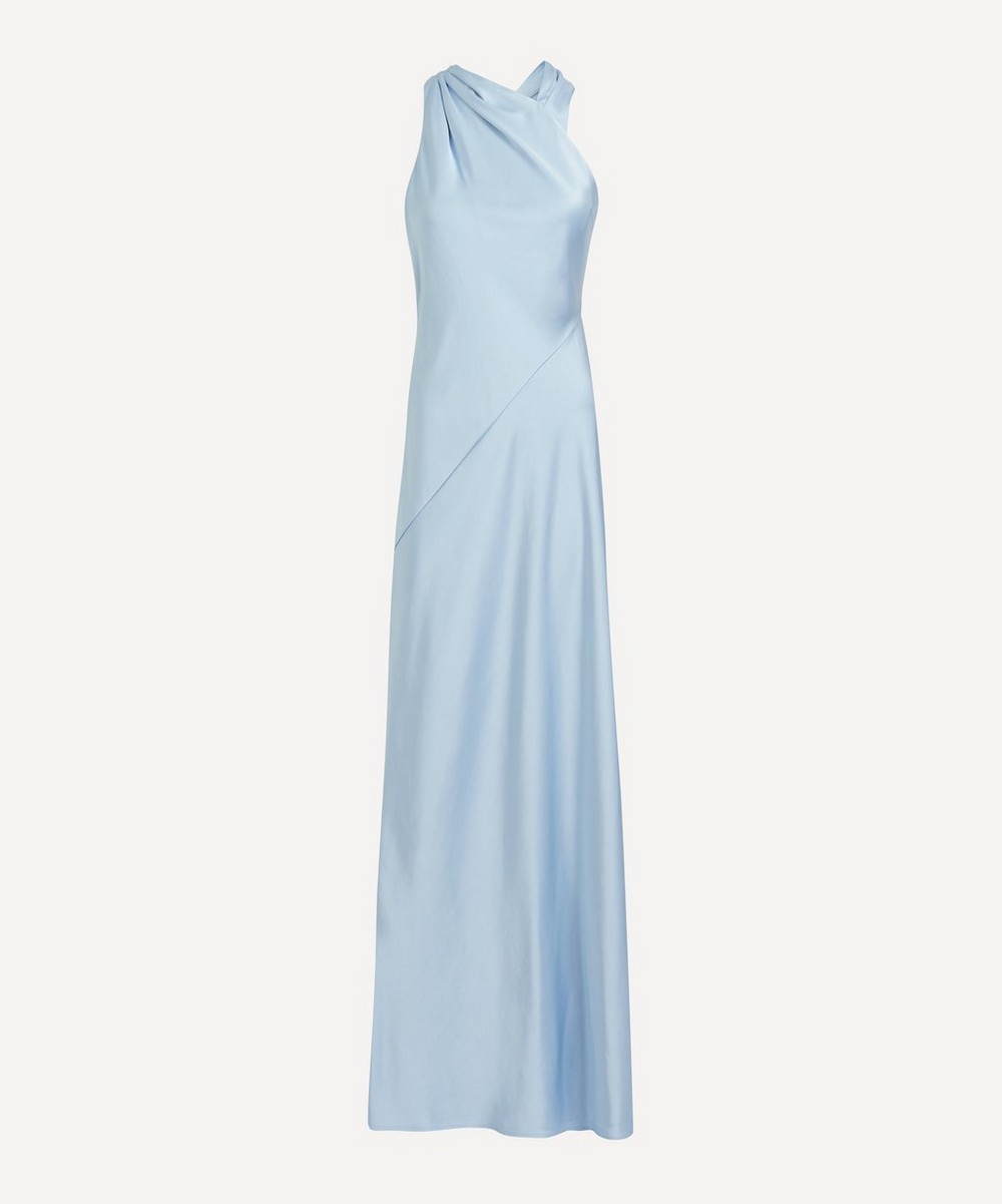Annabel Satin Ice Blue Dress
