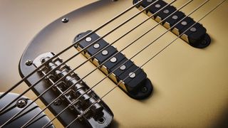 The bridge pickup of the Squier Limited Edition Classic Vibe Bass VI