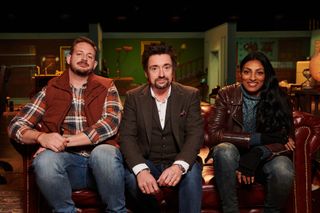 Richard Hammond flanked by Zach and Dr Shini.