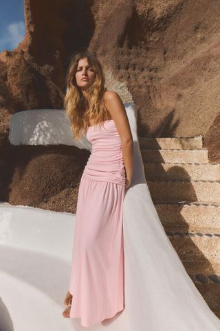 Strapless Gathered Dress