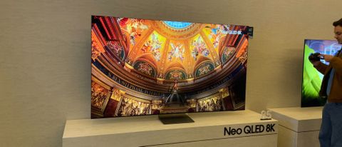 85-inch Samsung Q900D television on a display