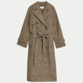 Checked Longline Trench Coat from M&S