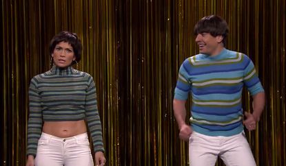 Jimmy Fallon and Jennifer Lopez's genteel, groovy 'Tight Pants' dance-off gets ugly quick