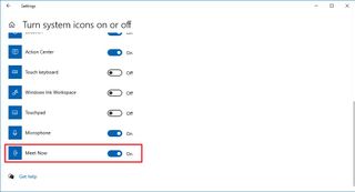 Windows 10 disable Meet Now in taskbar