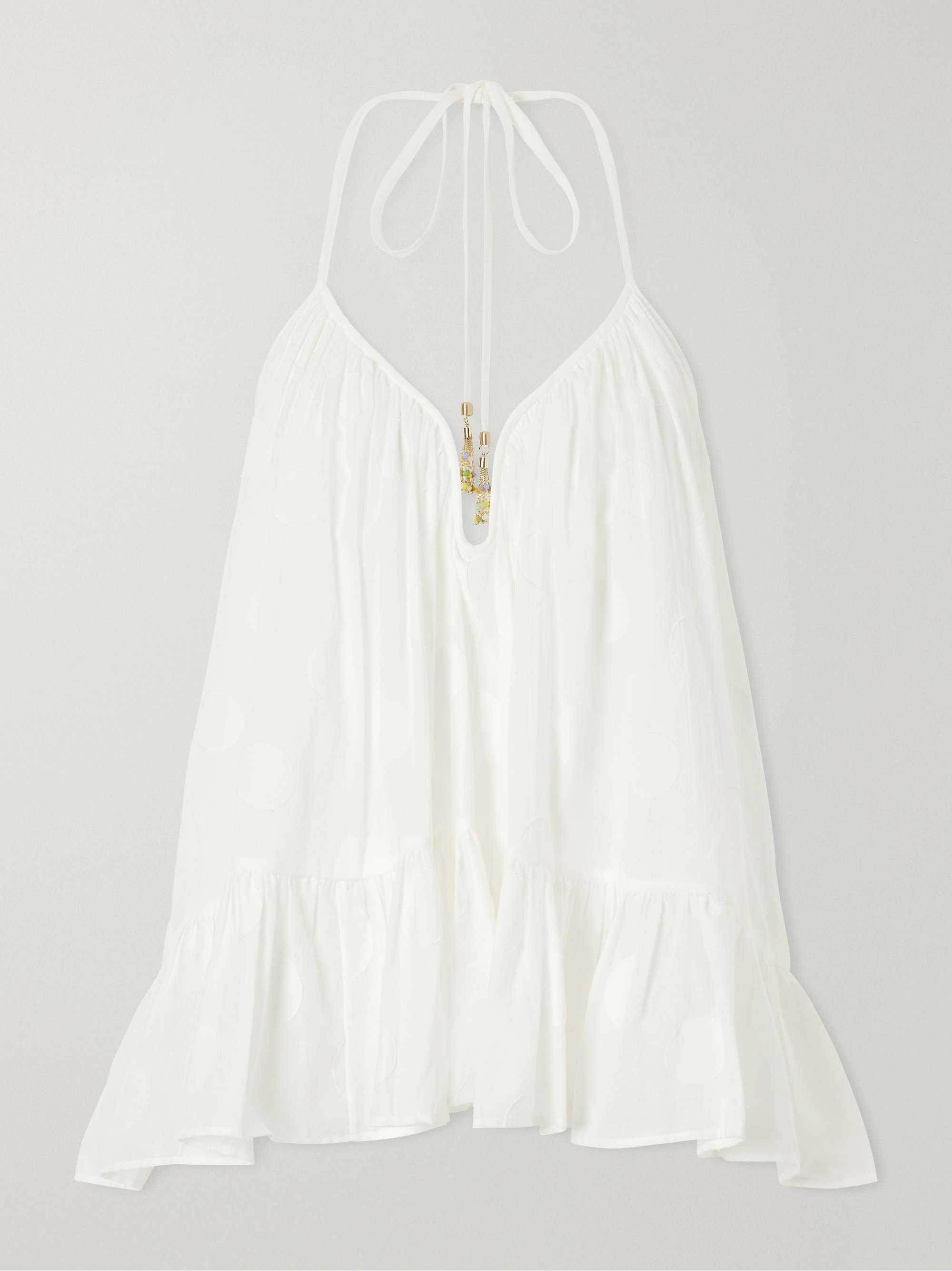 Solstice Embellished Polka-Dot Cotton Tank
