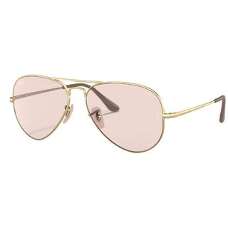 Pair of rose tinted Ray Ban pilot style sunglasses