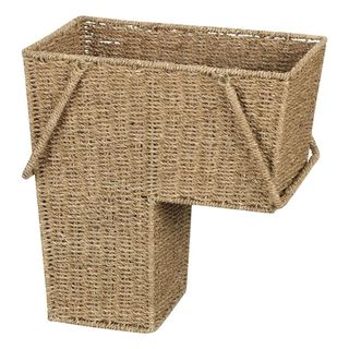 Household Essentials Ml-5647 Seagrass Wicker Stair Step Basket With Handle