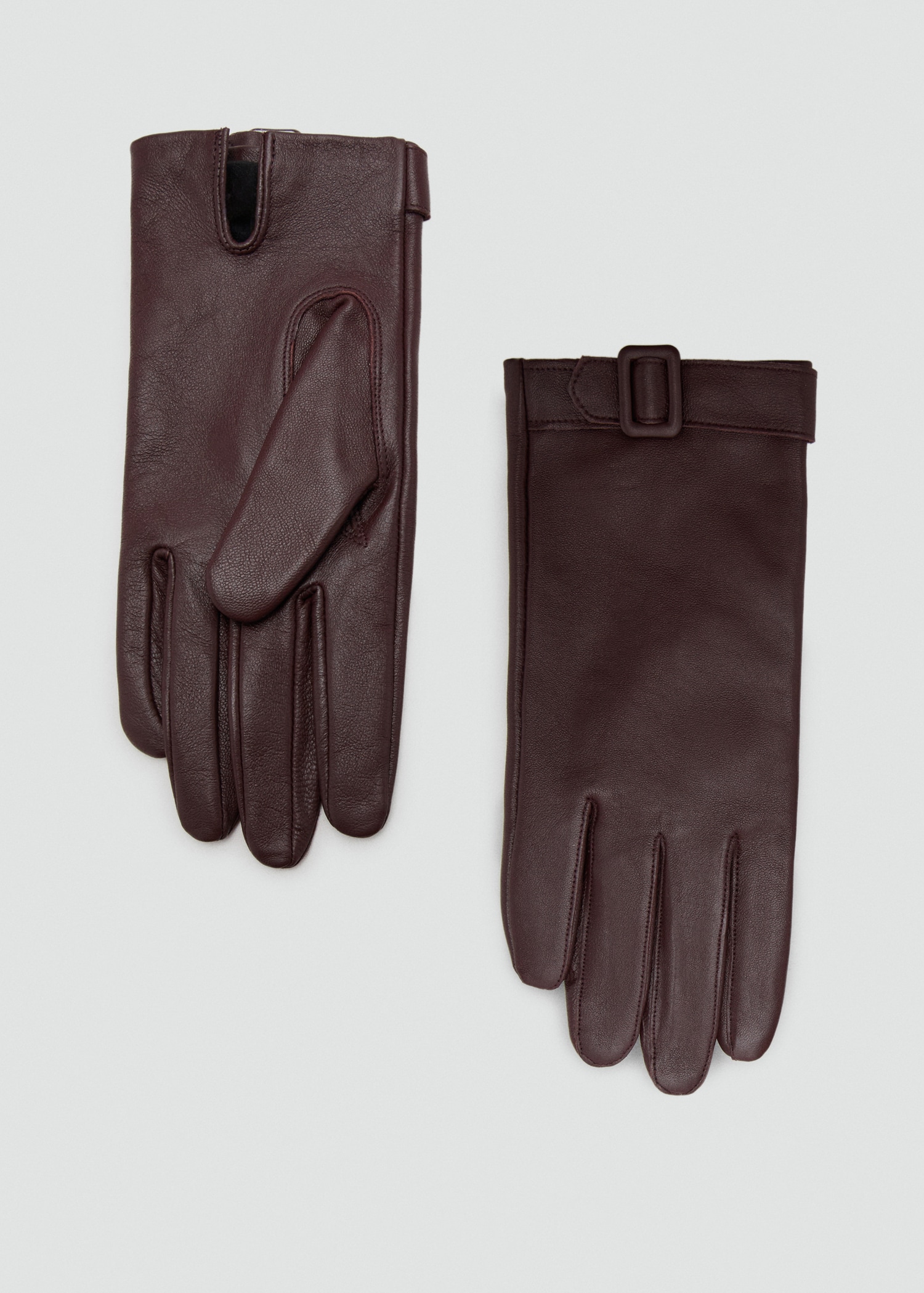 Leather Gloves With Buckle - Women | Mango United Kingdom
