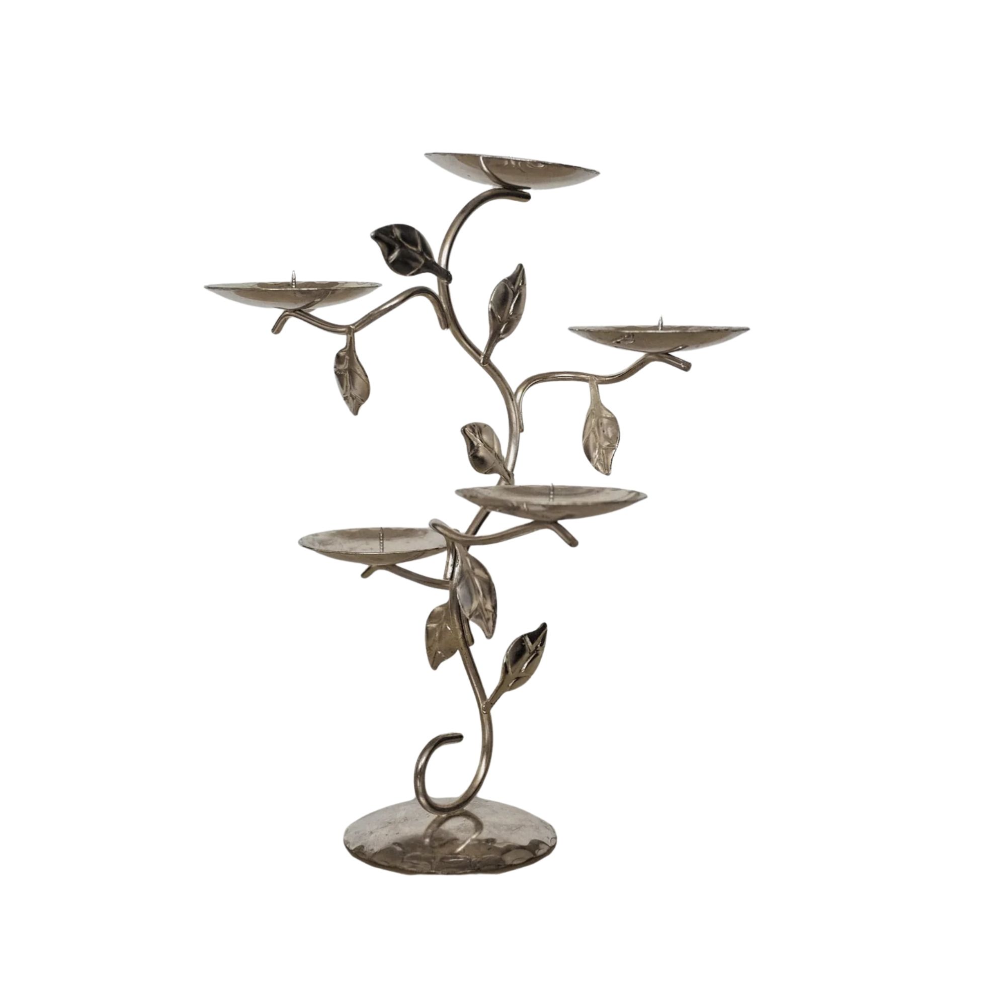 metallic botanical candelabra