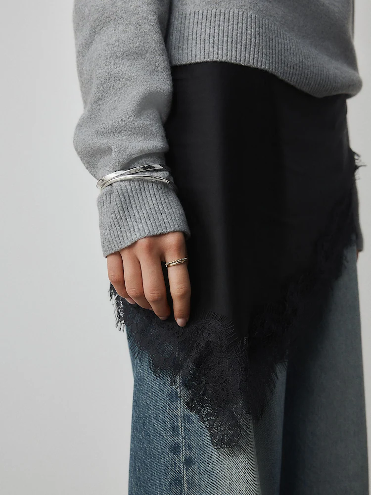 next, Lightweight Lace Trim Triangle Scarf