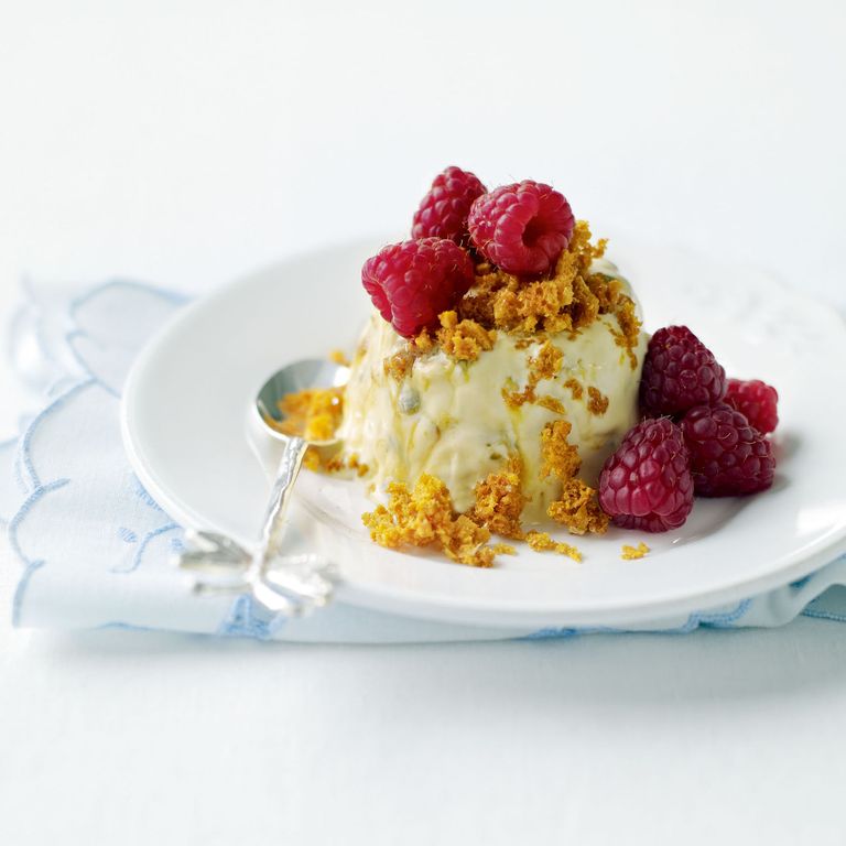 Passion Fruit and Honeycomb Parfait with Fresh Raspberries recipe-new recipes-woman and home