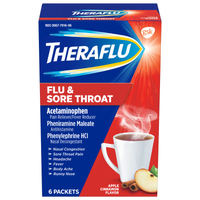 Theraflu Flu and Sore Throat Powder (6 packets) | $6.96 at Walmart