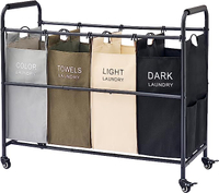 Tajsoon 4 Bag Laundry Sorter Cart | Was $59.99