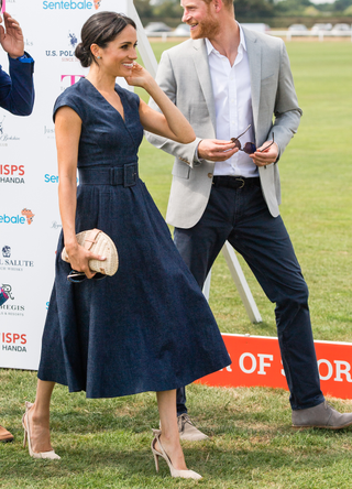 Prince Harry, Duke of Sussex and Meghan, Duchess of Sussex during the Sentebale Polo 2018 held at the Royal County of Berkshire Polo Club on July 26, 2018 in Windsor, England