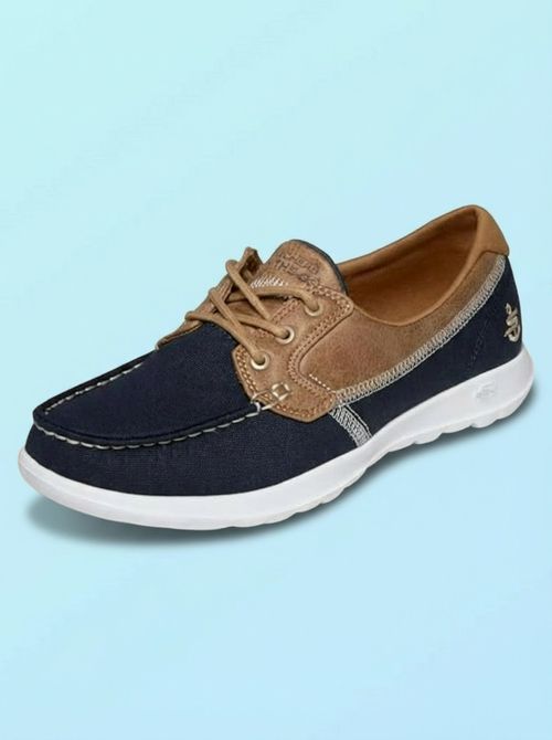 Skechers Women's Go Walk Lite Boat Shoe, Navy, 9