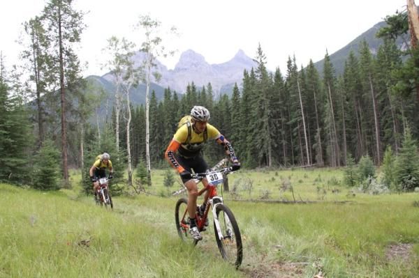 Barry Wicks (f) and Kris Sneddon power along the TransCanada