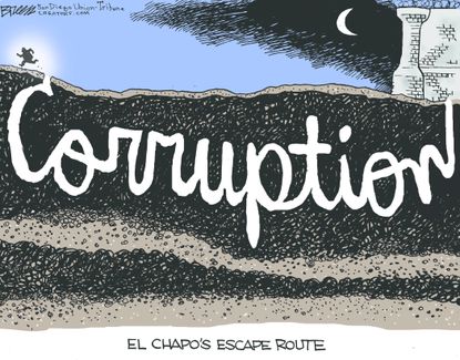 Editorial cartoon Mexico El Chapo Escape