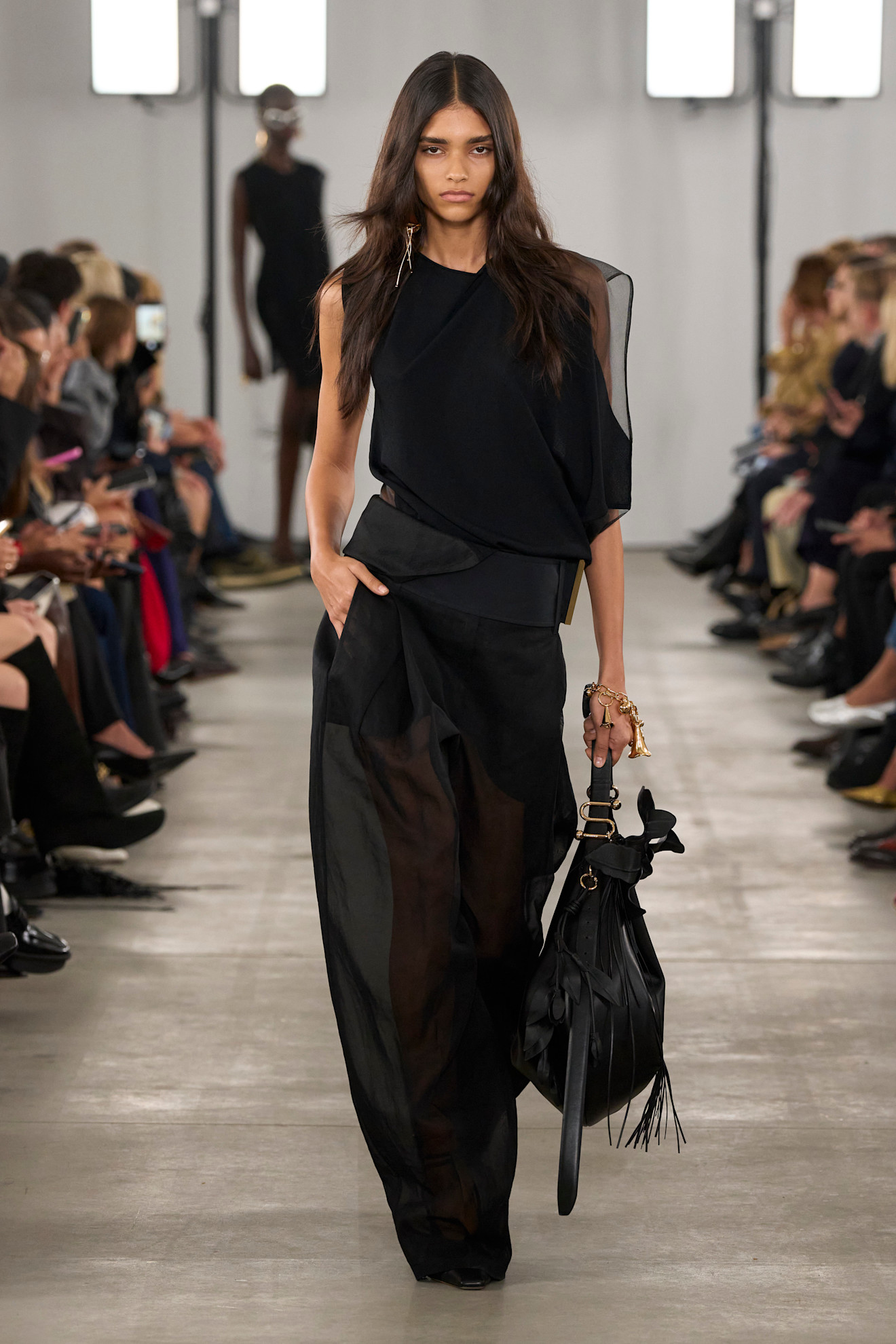 A model wore Tracee Ellis Ross's sheer pants on the Sportmax Spring 2026 runway