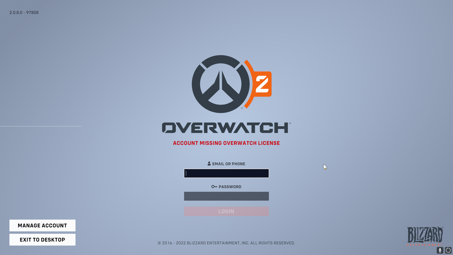 screenshot of Overwatch 2 beta screen issue that won't let successful applicants play the game