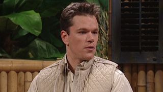 Matt Damon in the Brian Fellow's Safari Planet sketch during the Season 28 premiere of Saturday Night Live.