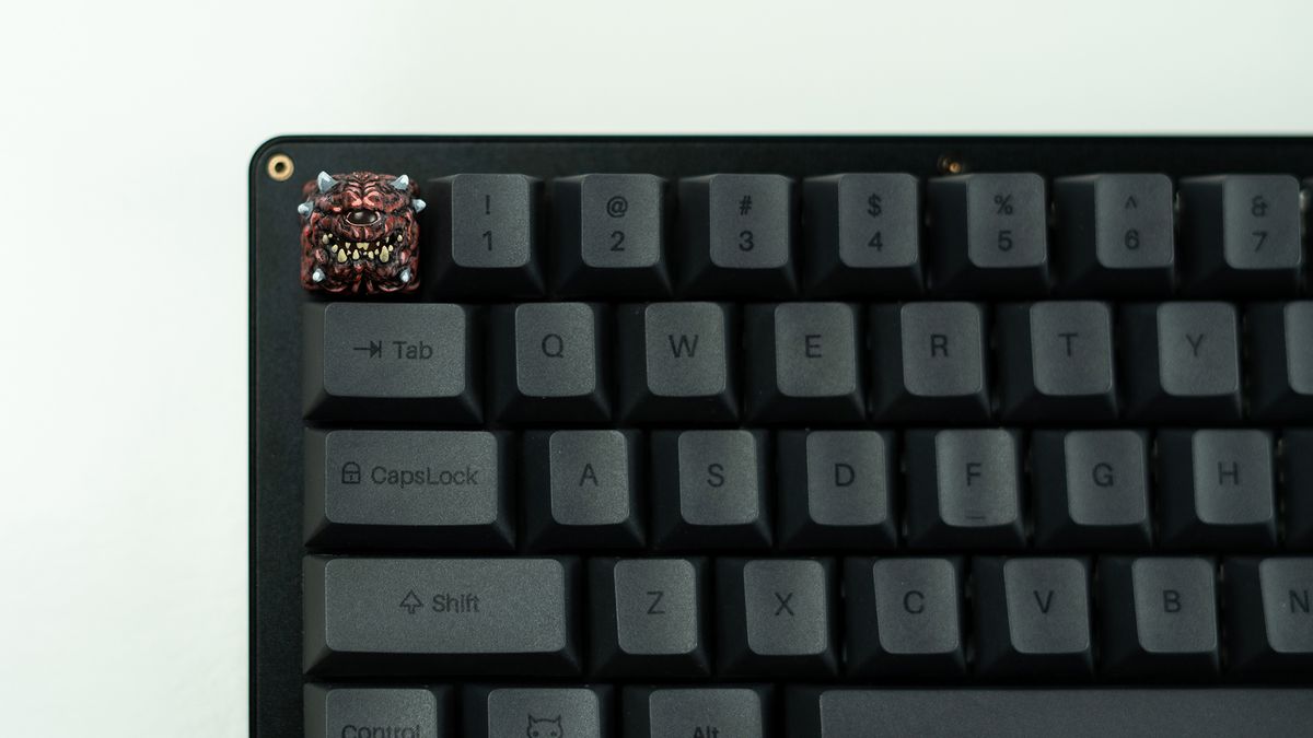 Clackeys artisan keycaps on display