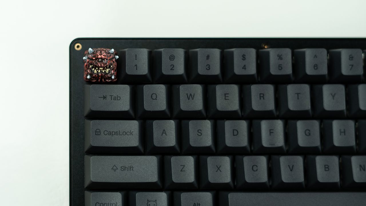 Clackeys artisan keycaps on display