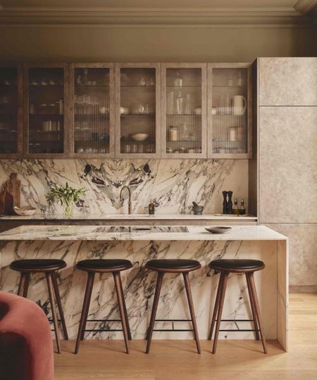 kitchen with lots of marble