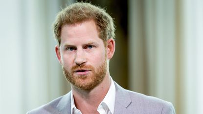 britain's prince harry attends the adam tower project introduction and global partnership between bookingcom, skyscanner, ctrip, tripadvisor and visa in amsterdam on september 3, 2019 an initiative led by the duke of sussex to change the travel industry to better protect tourist destinations and communities that depend on it photo by koen van weel anp afp netherlands out photo credit should read koen van weelafp via getty images