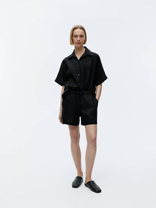 Linen Shorts - Black - Arket Gb