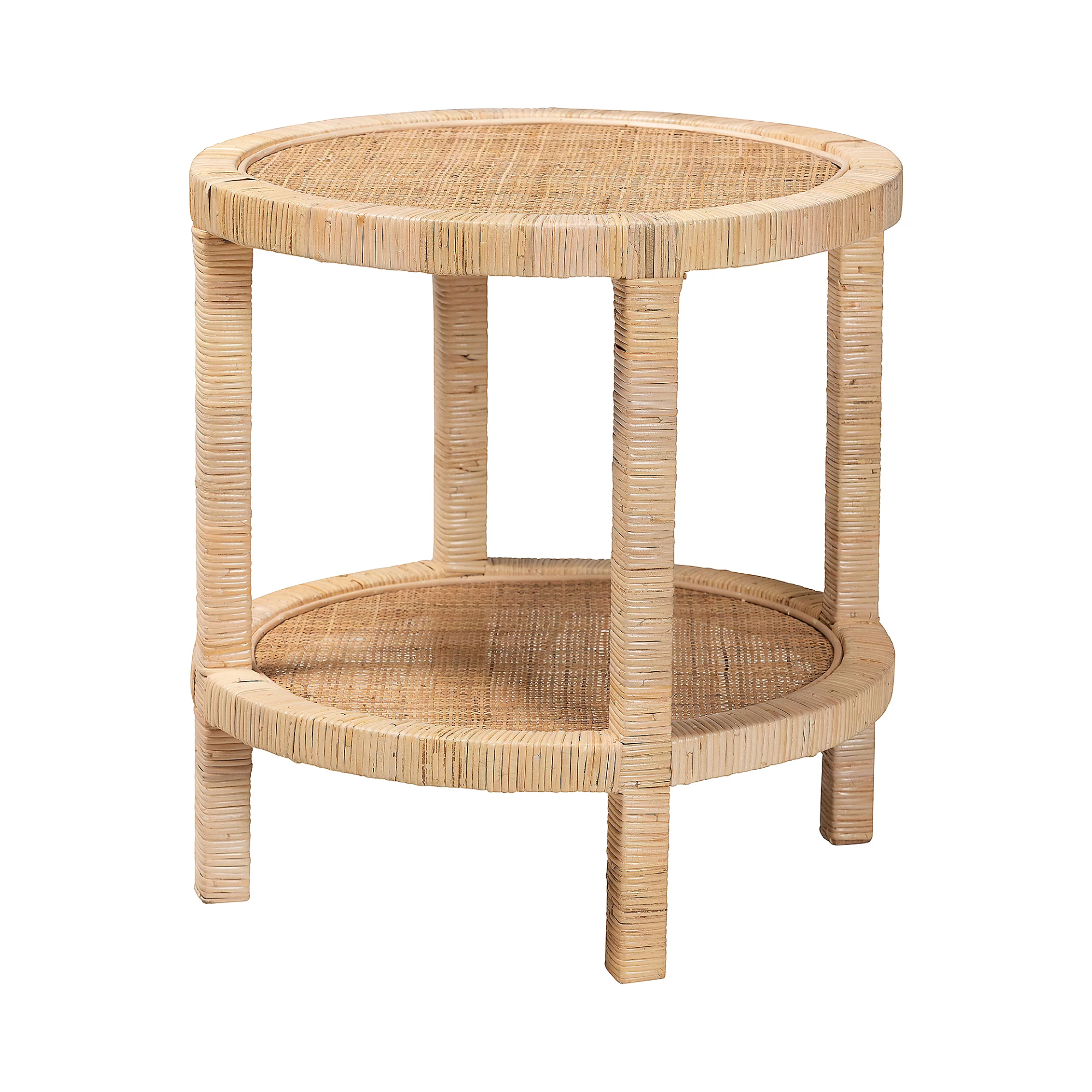 a rattan side table