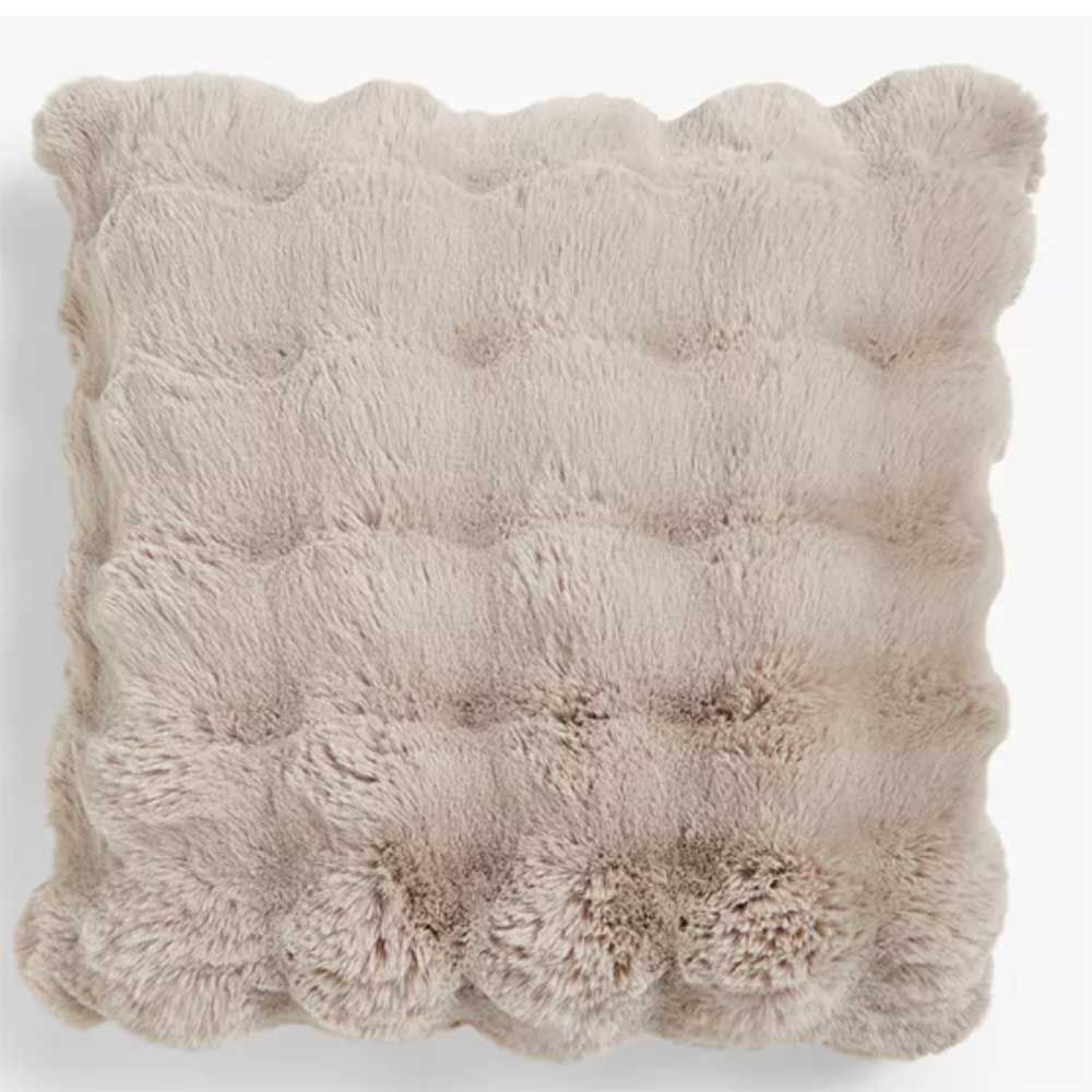 taupe faux fur cushion