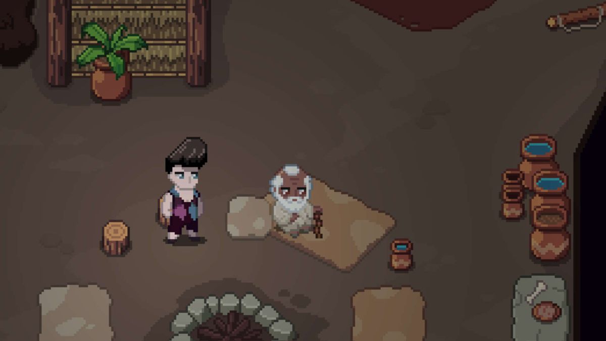 My character getting up to shenanigans in Roots of Patcha