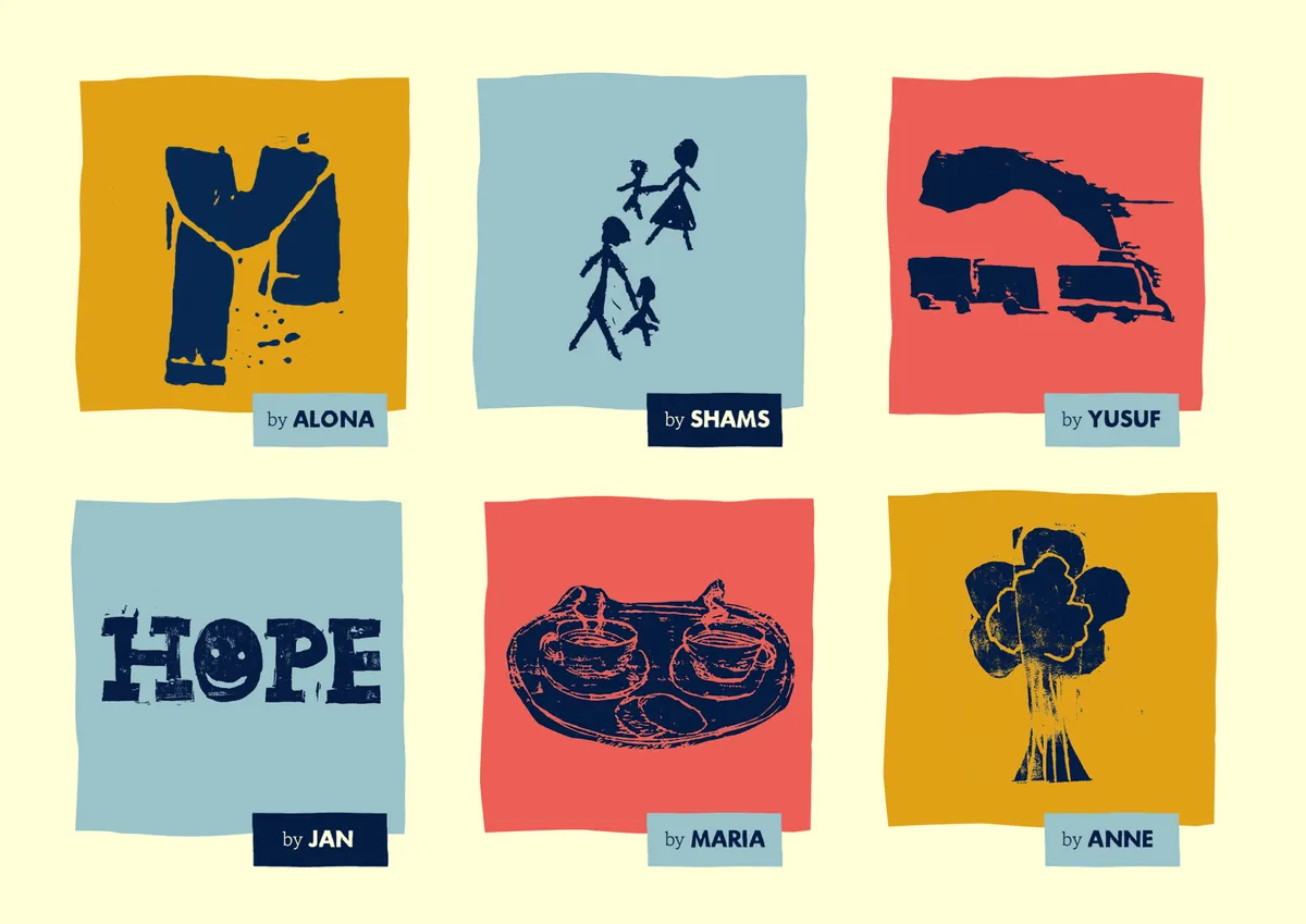 rebrand for Refugee Council illustrations done by refugees