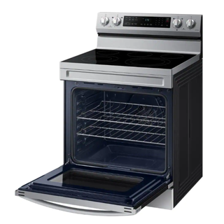 A Samsung 6.3 cu. ft. Smart Wi-Fi Enabled Convection Electric Range