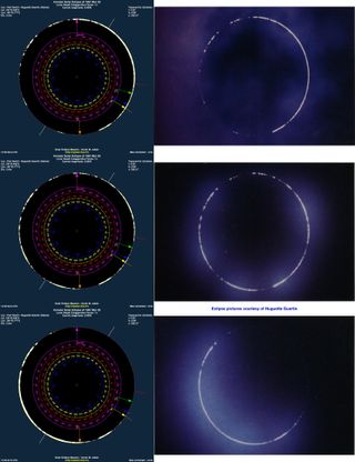 Xavier Jubier simulated an annular eclipse that occurred March 29, 1987, matching his results to photos taken at the time of the eclipse. His results are able to precisely match when he combines incredibly precise data about the moon's contours and Earth's topography with a slightly larger solar radius.