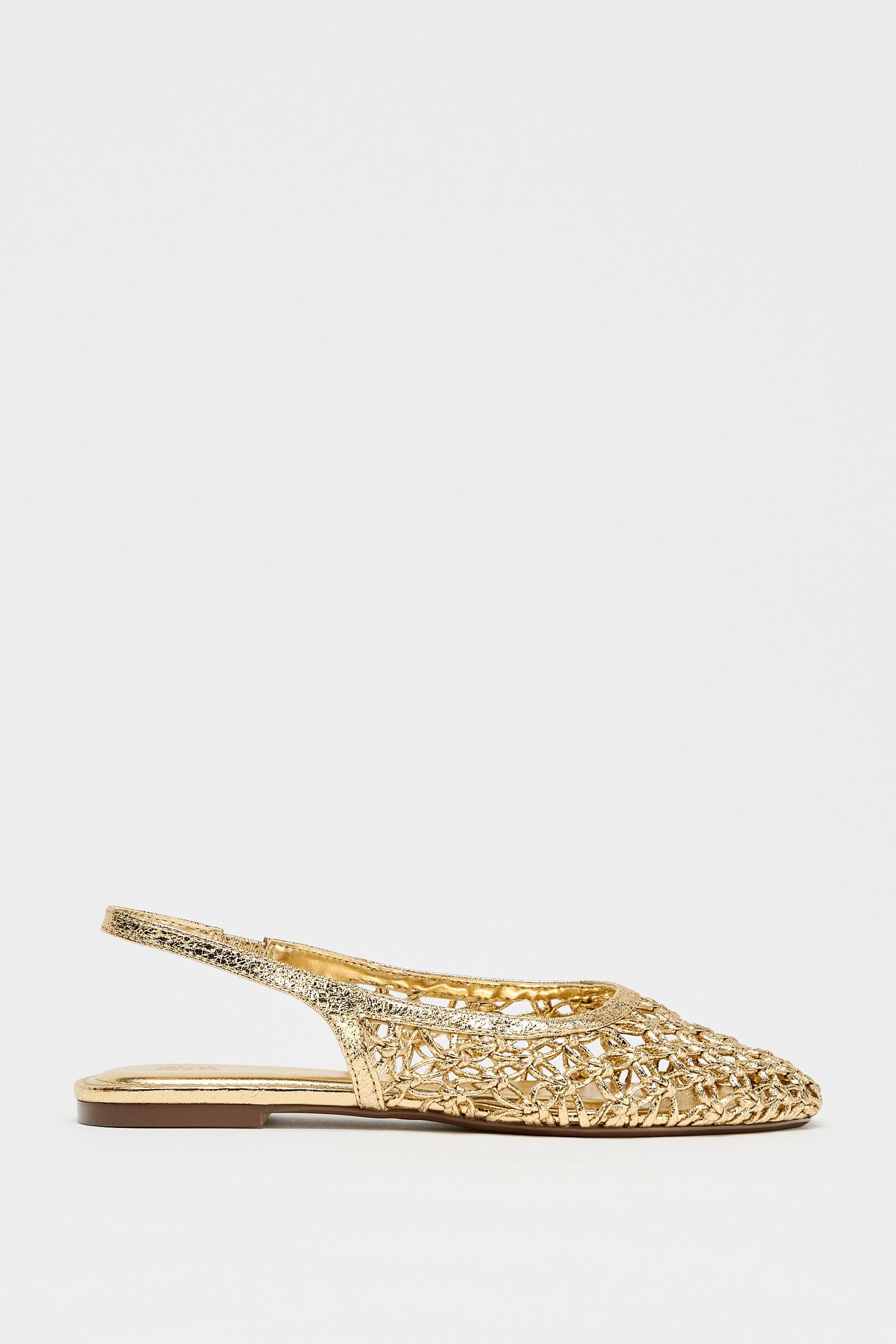 Metallic Braided Slingback Shoes