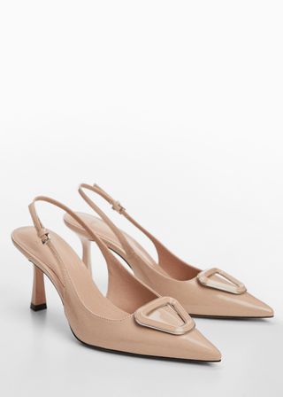 Patent Leather-Effect Slingback Shoes