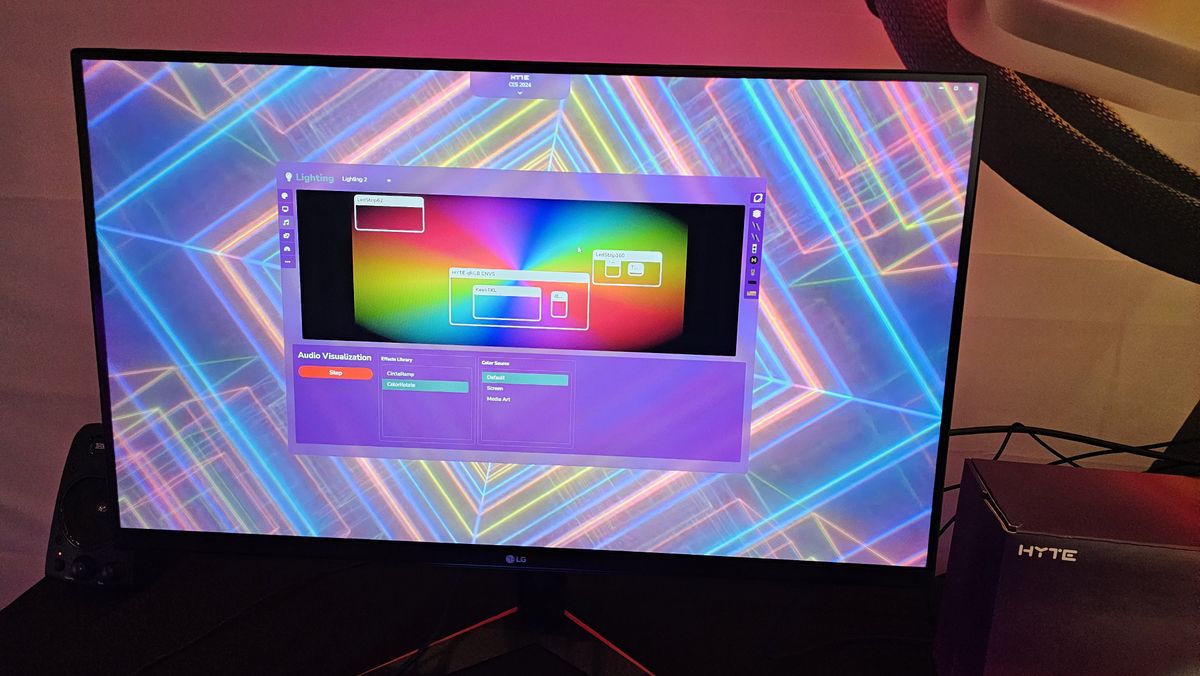 Hyte's Nexus control software for RGB lighting and cooling fan controls.
