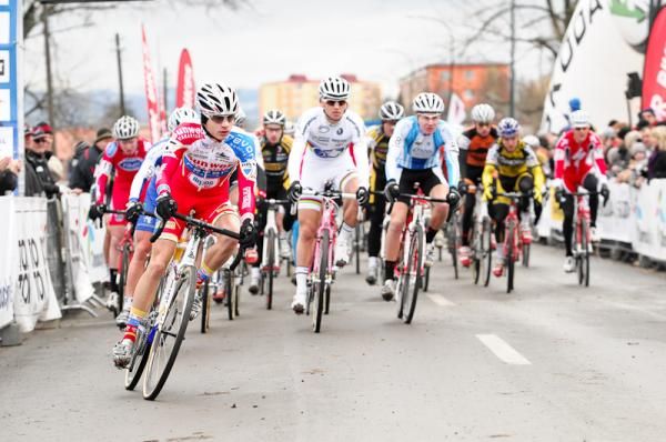 All eyes were on Zdenek Stybar (Omega Pharma-Quickstep) at the start.